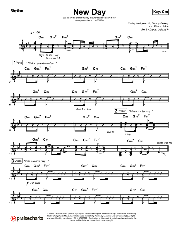 New Day Rhythm Chart (Danny Gokey)
