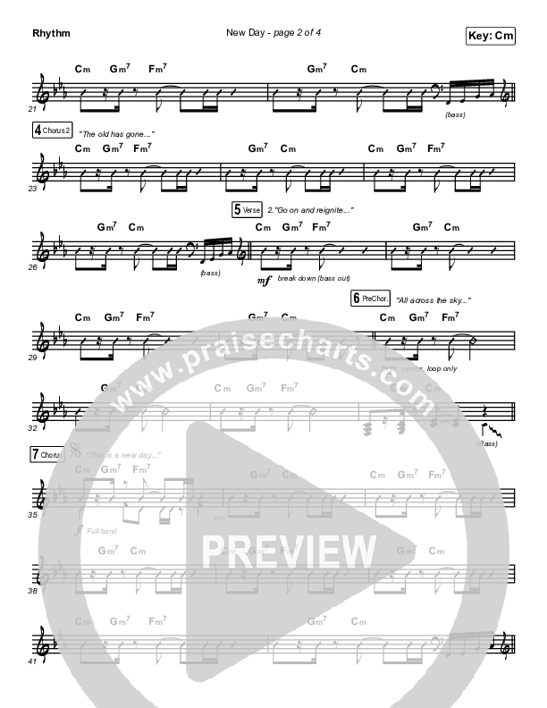 New Day Rhythm Chart (Danny Gokey)