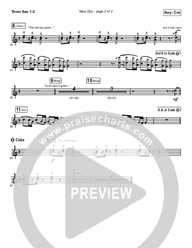 New Day Tenor Sax 1/2 (Danny Gokey)