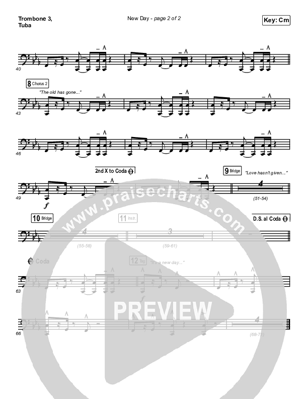 New Day Trombone 3/Tuba (Danny Gokey)