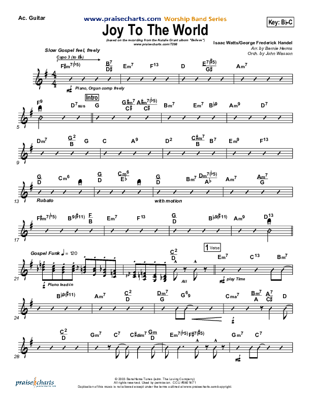 Joy To The World Acoustic Guitar (Natalie Grant)