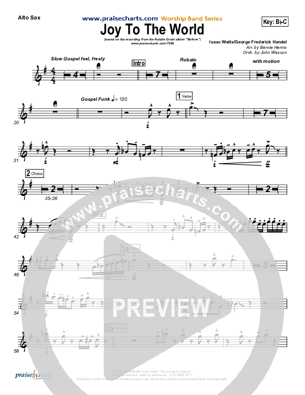 Joy To The World Alto Sax (Natalie Grant)