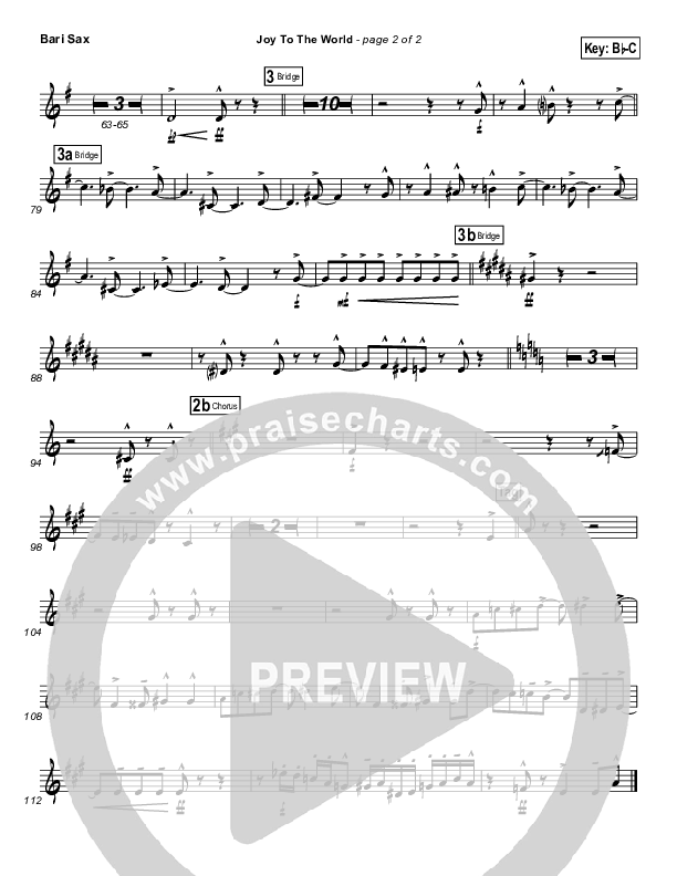 Joy To The World Bari Sax (Natalie Grant)