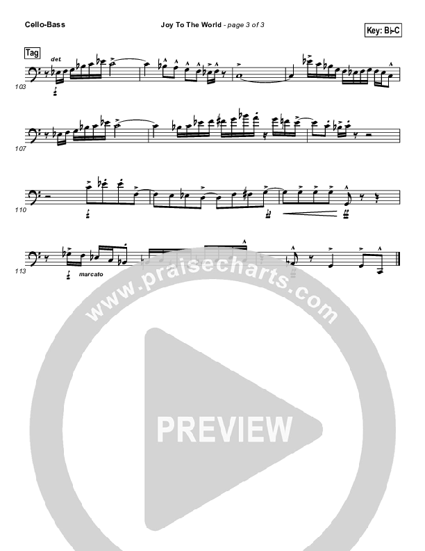 Joy To The World Cello/Bass (Natalie Grant)