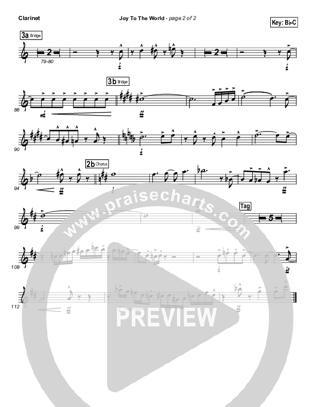 Joy To The World Clarinet (Natalie Grant)