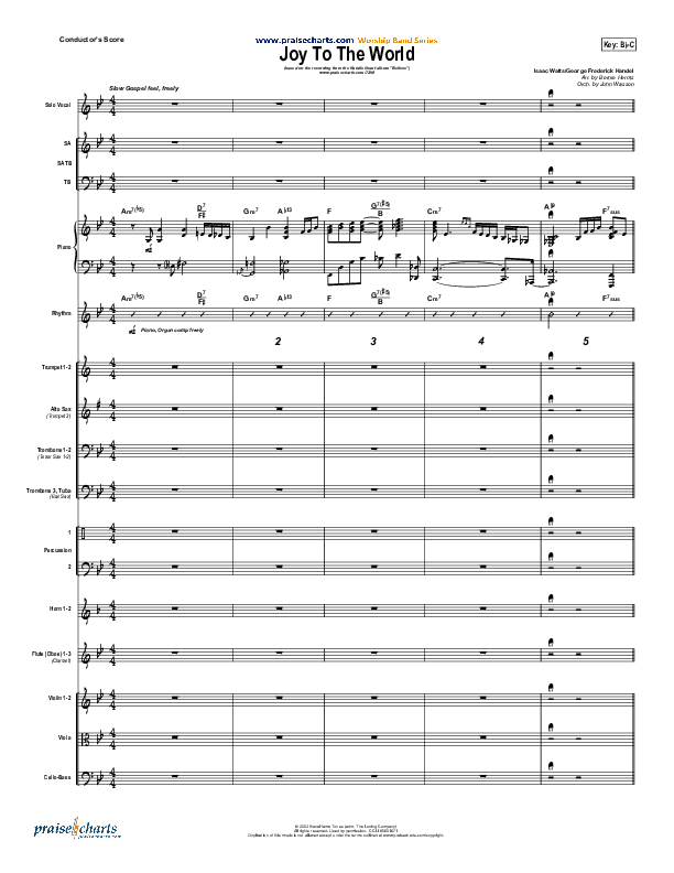 Joy To The World Conductor's Score (Natalie Grant)