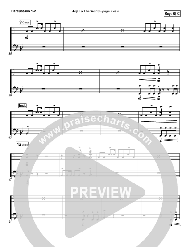 Joy To The World Percussion 1/2 (Natalie Grant)