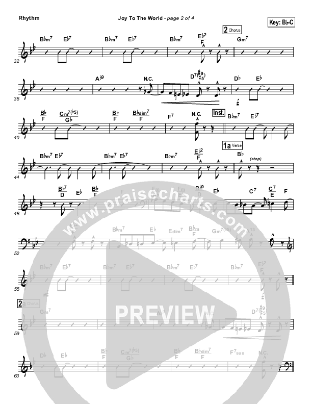 Joy To The World Rhythm Chart (Natalie Grant)