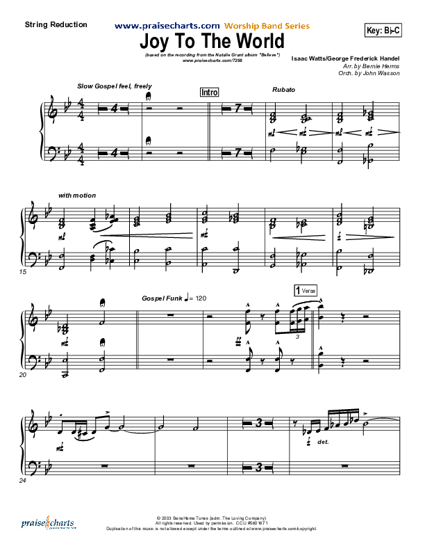 Joy To The World String Pack (Natalie Grant)