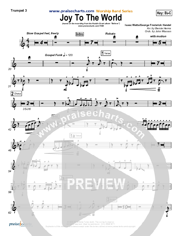 Joy To The World Trumpet 3 (Natalie Grant)