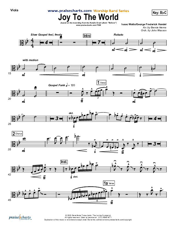 Joy To The World Viola (Natalie Grant)