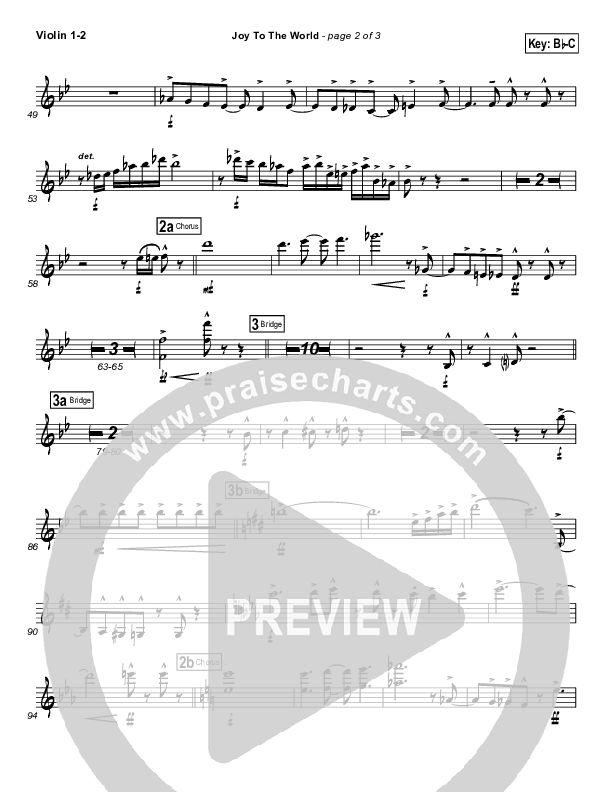 Joy To The World Violin 1/2 (Natalie Grant)