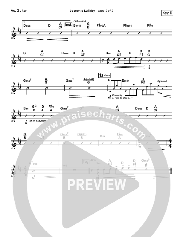 Joseph's Lullaby Acoustic Guitar (MercyMe)