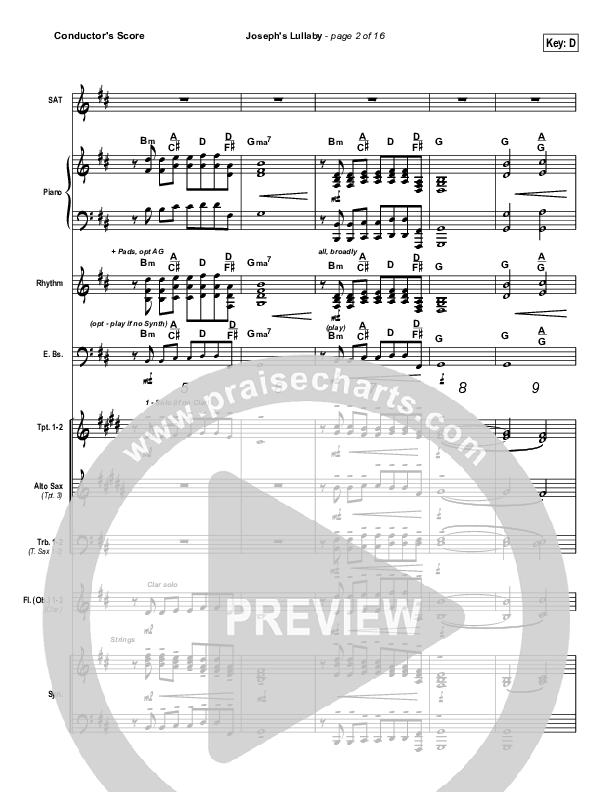 Joseph's Lullaby Conductor's Score (MercyMe)