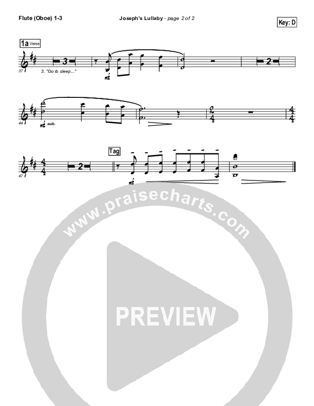 Joseph's Lullaby Flute/Oboe 1/2/3 (MercyMe)