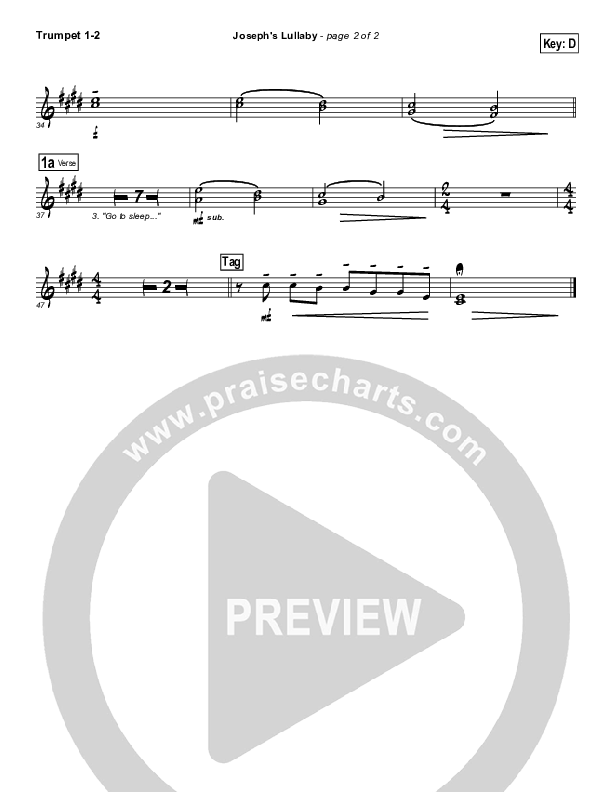 Joseph's Lullaby Trumpet 1,2 (MercyMe)