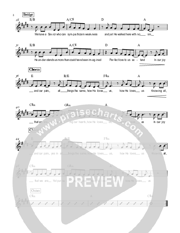 How He Loves Us Lead Sheet (Jeremy Good)