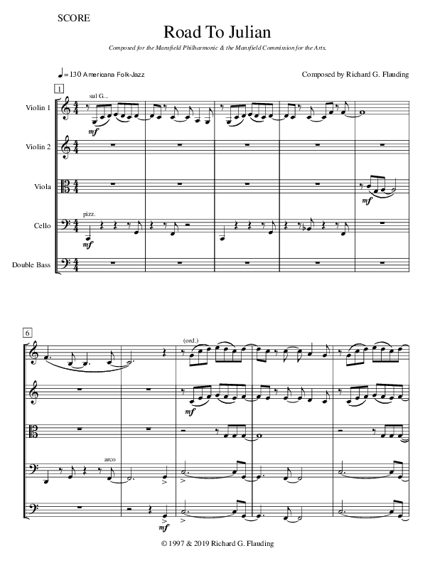 Road To Julian (Instrumental) Conductor's Score (Ric Flauding)