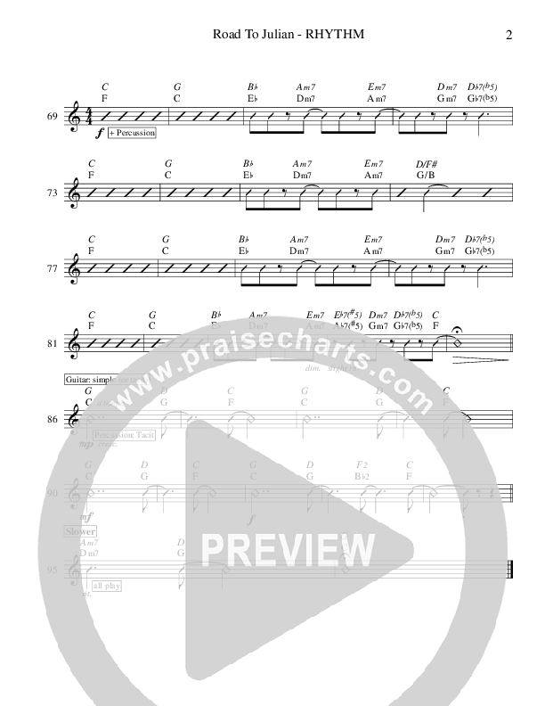 Road To Julian (Instrumental) Rhythm Chart (Ric Flauding)