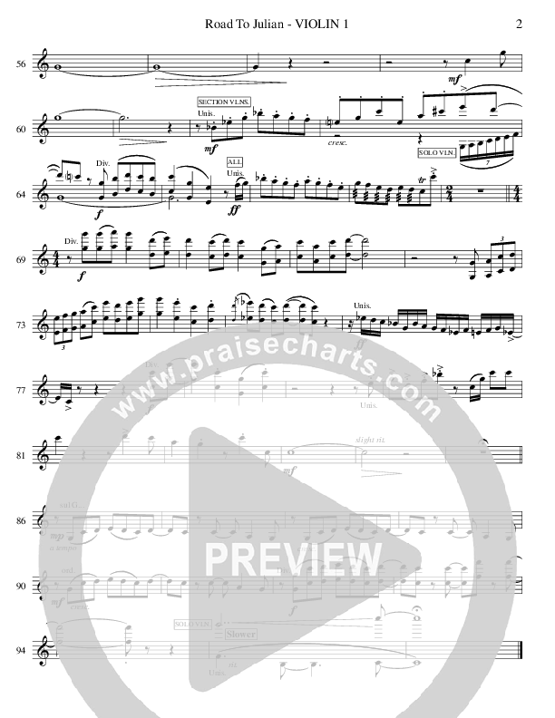 Road To Julian (Instrumental) Violin 1 (Ric Flauding)