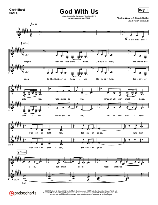 God With Us Choir Sheet (SATB) (Terrian)