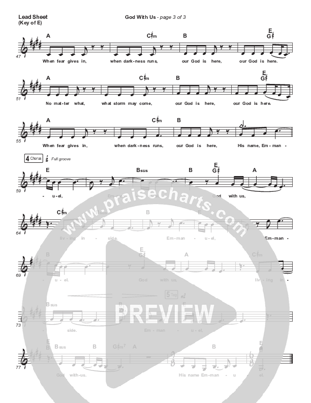 God With Us Lead Sheet (Melody) (Terrian)