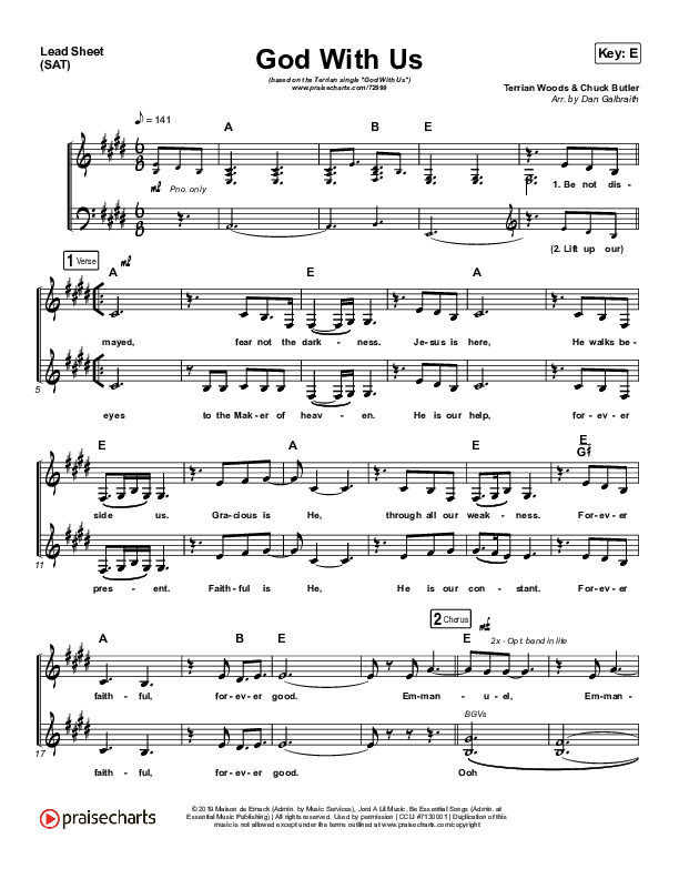 God With Us Lead Sheet (SAT) (Terrian)