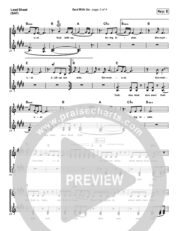 God With Us Lead Sheet (SAT) (Terrian)