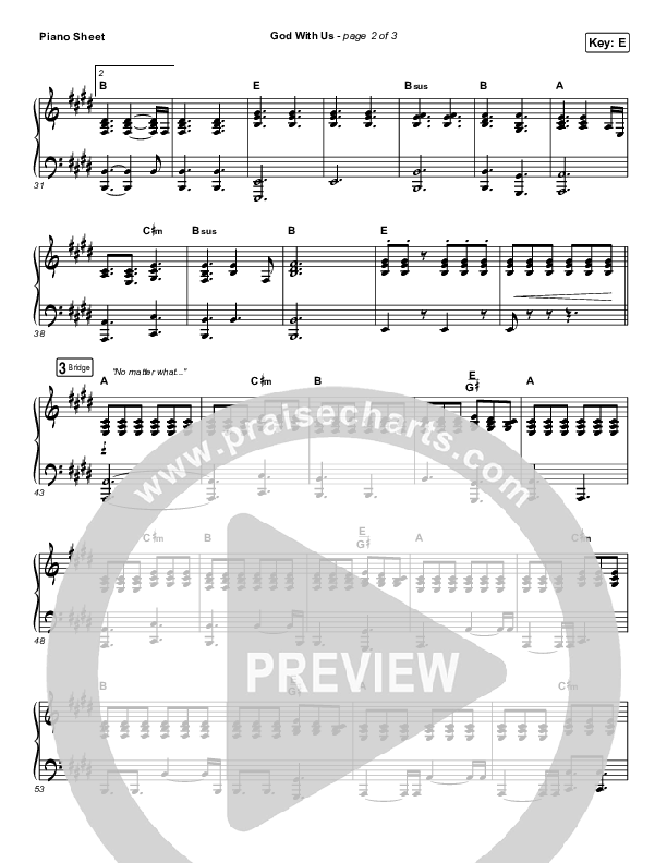 God With Us Piano Sheet (Terrian)