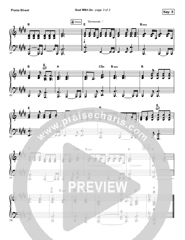 God With Us Piano Sheet (Terrian)