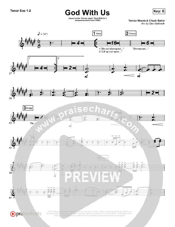 God With Us Tenor Sax 1/2 (Terrian)