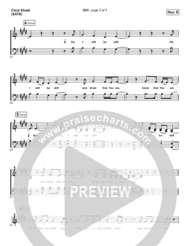 Still Choir Sheet (SATB) (Amanda Lindsey Cook)