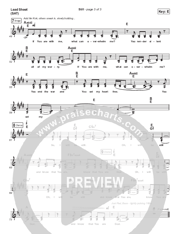 Still Lead Sheet (SAT) (Amanda Lindsey Cook)