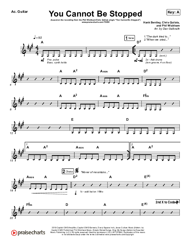 You Cannot Be Stopped Acoustic Guitar (Phil Wickham / Chris Quilala)
