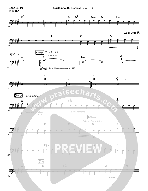 You Cannot Be Stopped Bass Guitar (Phil Wickham / Chris Quilala)