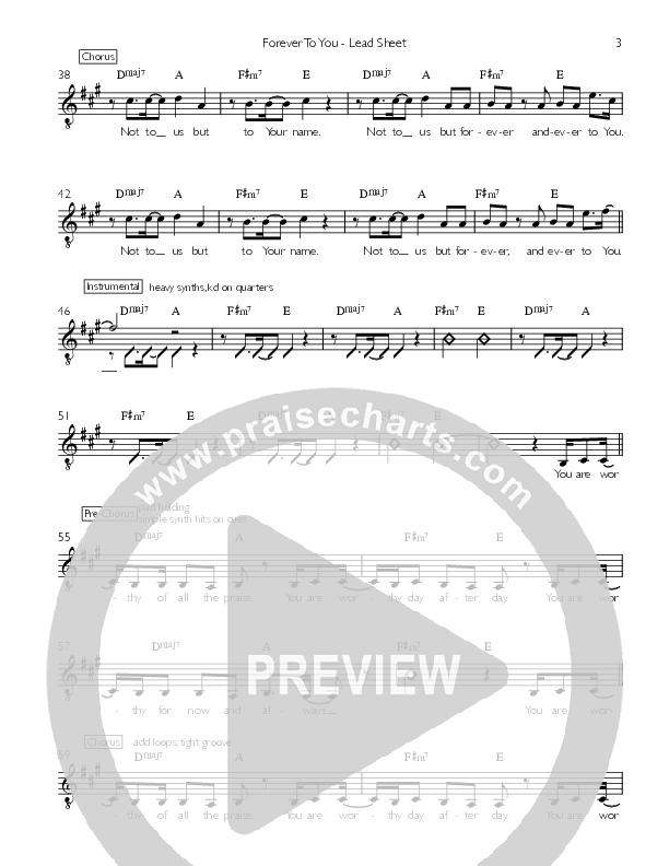Forever To You Lead Sheet (Valley Worship)
