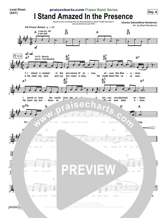 I Stand Amazed In the Presence Sheet Music PDF (Brad Henderson