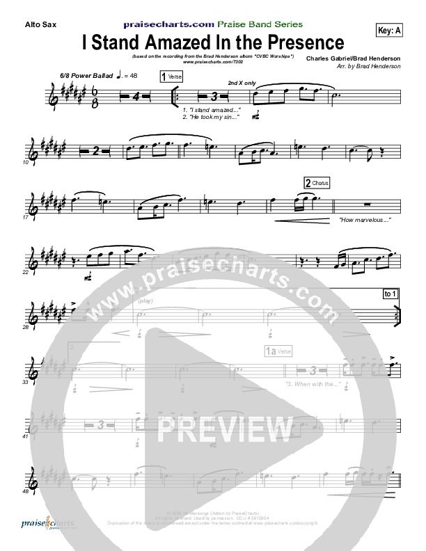 I Stand Amazed In the Presence Alto Sax (Brad Henderson)