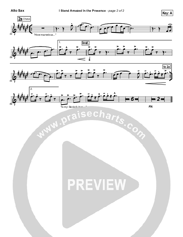 I Stand Amazed In the Presence Alto Sax (Brad Henderson)