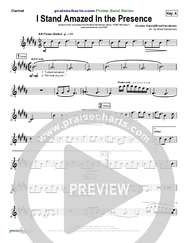 I Stand Amazed In the Presence Clarinet (Brad Henderson)