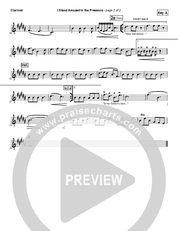 I Stand Amazed In the Presence Clarinet (Brad Henderson)