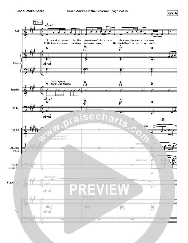 I Stand Amazed In the Presence Conductor's Score (Brad Henderson)