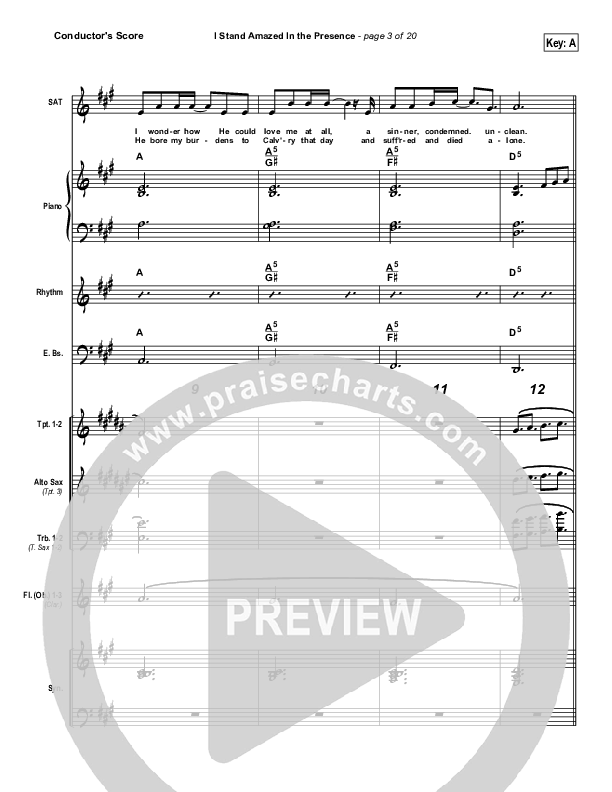 I Stand Amazed In the Presence Conductor's Score (Brad Henderson)