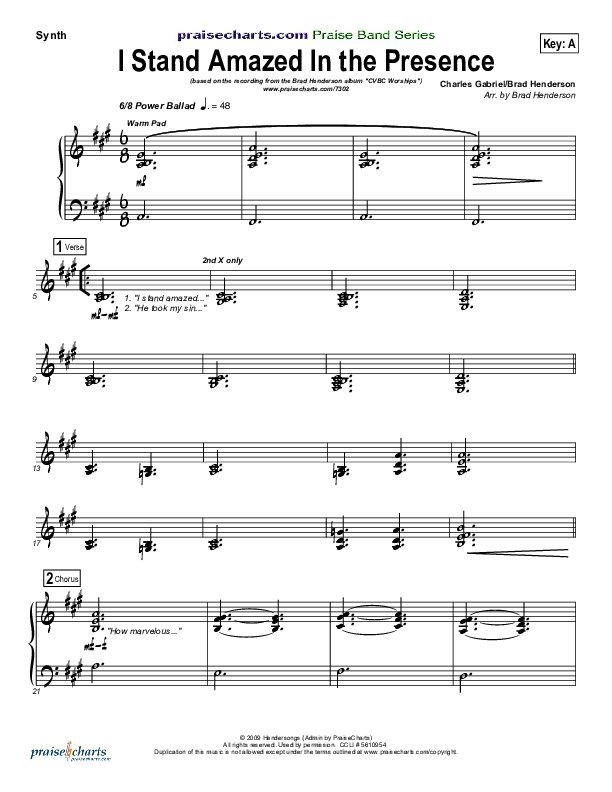 I Stand Amazed In the Presence Synth Strings (Brad Henderson)
