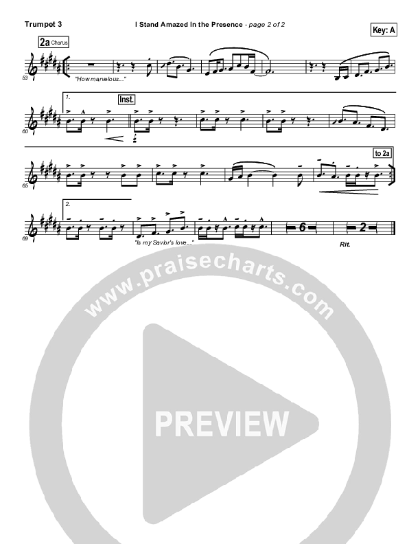 I Stand Amazed In the Presence Trumpet 3 (Brad Henderson)