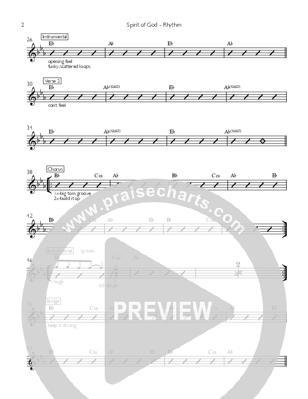 Spirit Of God Rhythm Chart (Valley Worship)