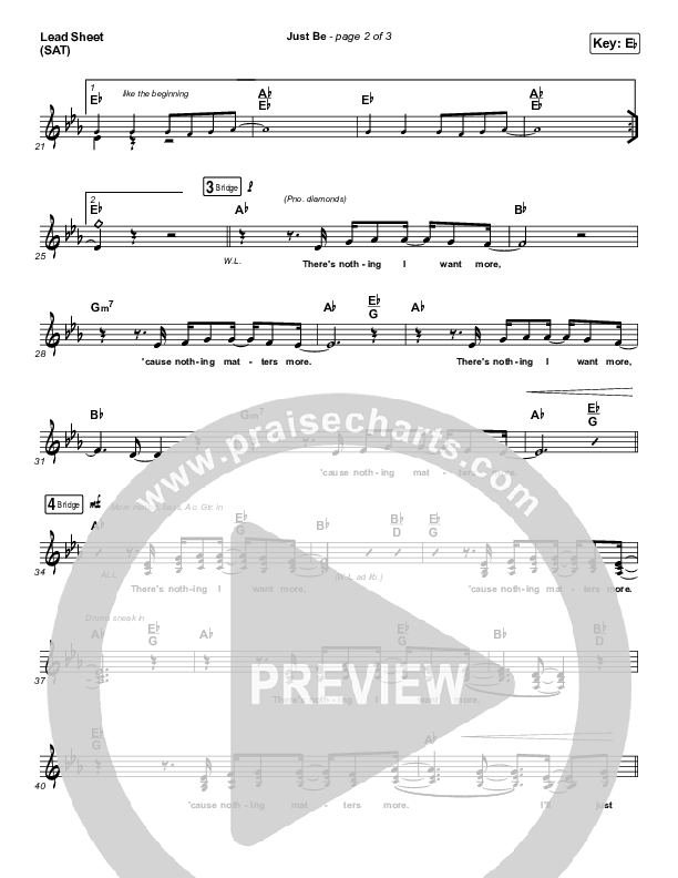 Just Be Lead Sheet (SAT) (Kim Walker-Smith)