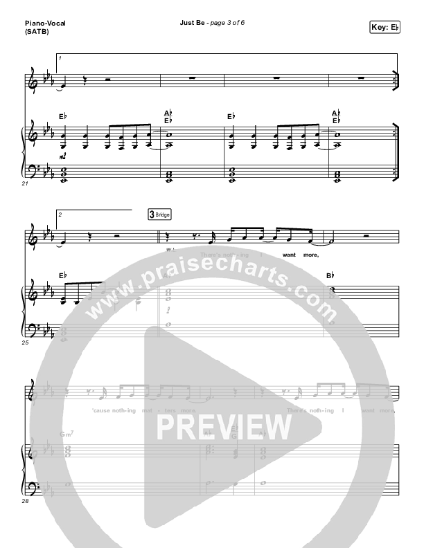 Just Be Piano/Vocal (SATB) (Kim Walker-Smith)