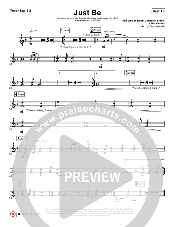 Just Be Tenor Sax 1/2 (Kim Walker-Smith)