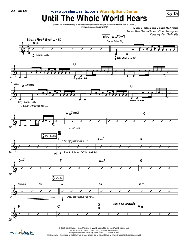 Until The Whole World Hears Acoustic Guitar (Casting Crowns)